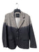 Le Superbe Size 8 Navy, Black & White Cotton Linen Blend Houndstooth Blazer Navy, Black & White / 8