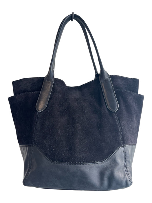 Frye Black Suede & Leather Mixed Material bucket Side Pocket 2 handles Bag Black / Medium