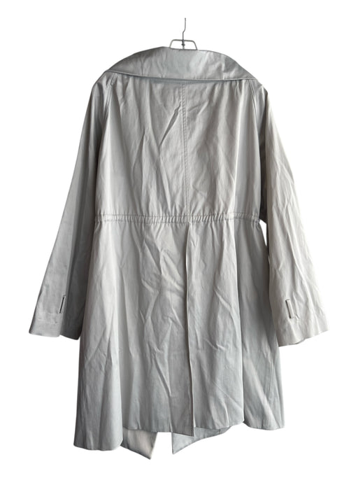 Charles Nolan Size 8 Silver Polyester & Cotton Button Down Cinch Waist Coat Silver / 8