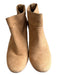 Tory Burch Shoe Size 9 Tan Suede Stacked Heel Almond Toe Logo Detail Boots Tan / 9