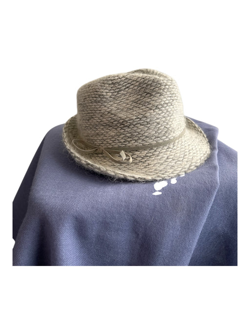 SCALA PRONTO Gray Polyester Woven Leather Fedora Hat Gray / One Size