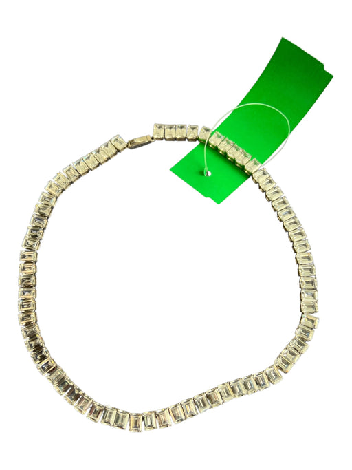 No Brand White Crystal Rhinestone Baguette Emerald Cut Choker Jewelry White