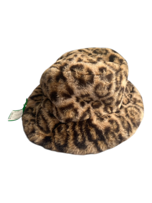 Donna Salyers Brown & Black Polyester Faux Fur Bucket Hat Soft Leopard Print Hat Brown & Black / No size