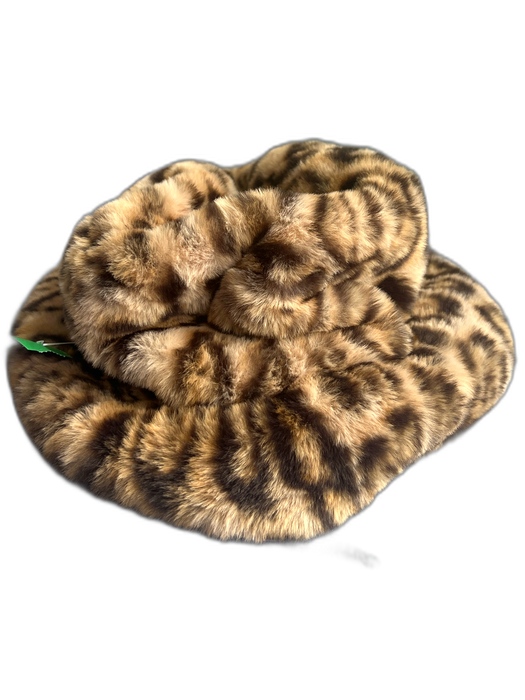 Donna Salyers Brown & Black Polyester Faux Fur Bucket Hat Soft Leopard Print Hat Brown & Black / No size