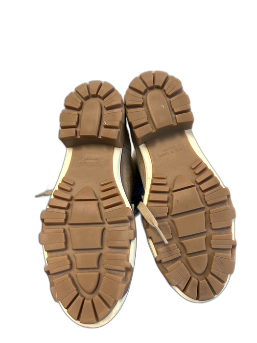 Rag & Bone Shoe Size 38.5 Beige Leather Round Toe Suede Lace Up Stretch Booties Beige / 38.5