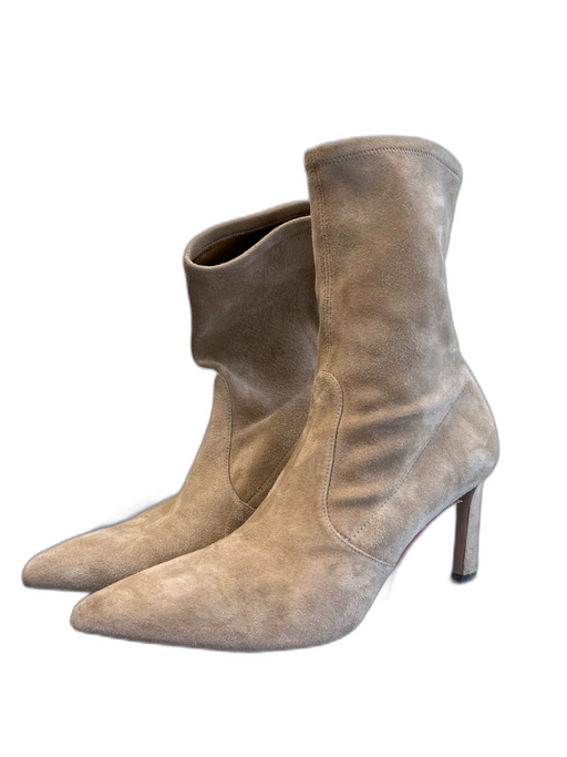 Stuart Weitzman Shoe Size 9 Beige Suede Pointed Toe Pull On Stretch Heel Heels Beige / 9