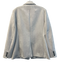 Elie Tahari Size L Grey Polyester Suede Long Sleeve Button Front Pockets Jacket Grey / L
