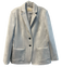 Elie Tahari Size L Grey Polyester Suede Long Sleeve Button Front Pockets Jacket Grey / L