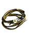 Chan Luu Black & Gold Leather Sterling Silver Beaded Wrap Around Bracelet Black & Gold