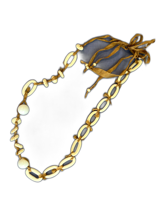 Chan Luu Ivory Ribbon Tie Oval Bead Jewelry Ivory
