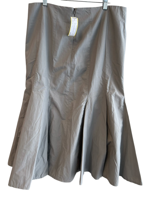 Ronen Chen Size 5 Grey Cotton & Nylon Side Zip Flare Below Knee Skirt Grey / 5
