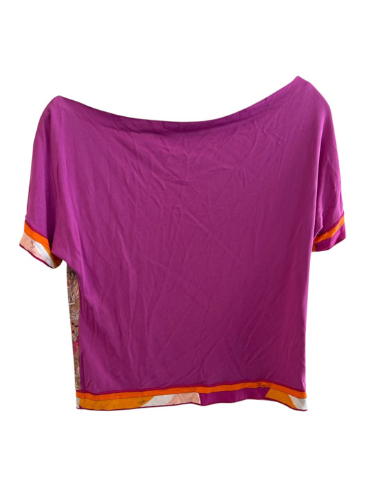 Emilio Pucci Archivio Size 40 Pink & Multi Viscose Blend Wide Neck Top Pink & Multi / 40