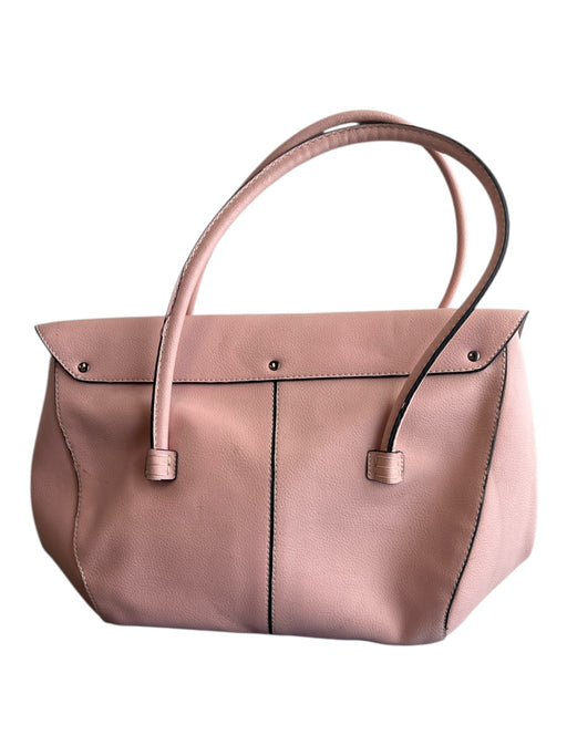 Tods Pink Leather Two Handle Magnetic Snap Inside & Out Pockets Tote Bag Pink