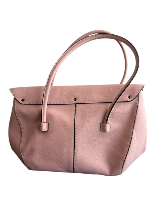 Tods Pink Leather Two Handle Magnetic Snap Inside & Out Pockets Tote Bag Pink