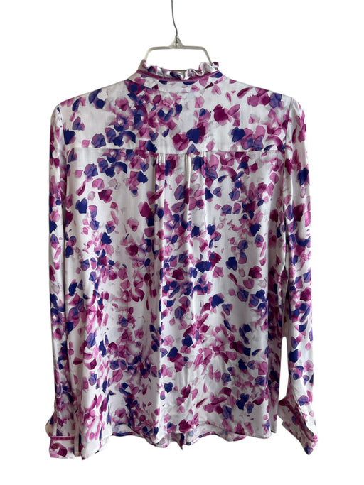 Tinta Size 40 Purple, Blue & White Viscose Long Sleeve Abstract Floral Top Purple, Blue & White / 40