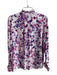 Tinta Size 40 Purple, Blue & White Viscose Long Sleeve Abstract Floral Top Purple, Blue & White / 40