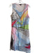 Alberto Makali Size M Multi Polyester Wide Round Neck Sleeveless Patchwork Dress Multi / M