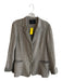 Lafayette 148 Size Est L Gray 100% Linen Lapel Two Button Pockets Blazer Jacket Gray / Est L