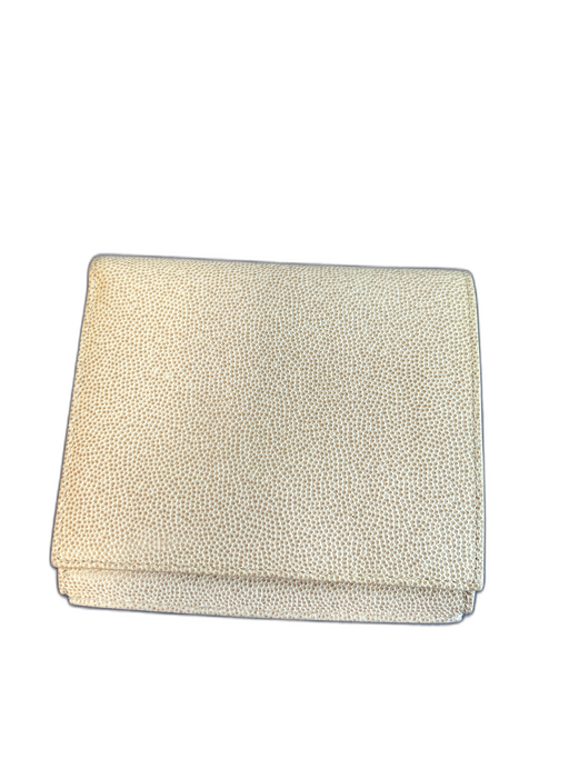 Salvatore Ferragamo Beige Leather clasp closure Envelope Speckled Wallets Beige