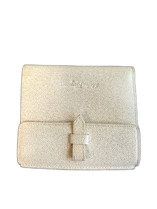 Salvatore Ferragamo Beige Leather clasp closure Envelope Speckled Wallets Beige