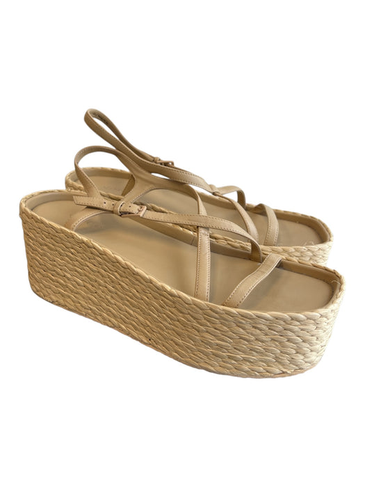Vince Shoe Size 8.5 Brown Manmade Material Woven Open Toe Ankle Strap Shoes Brown / 8.5