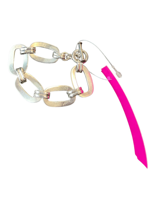 No Brand Grey Stirling Silver Chunky Chain Toggle Clasp Bracelet Grey