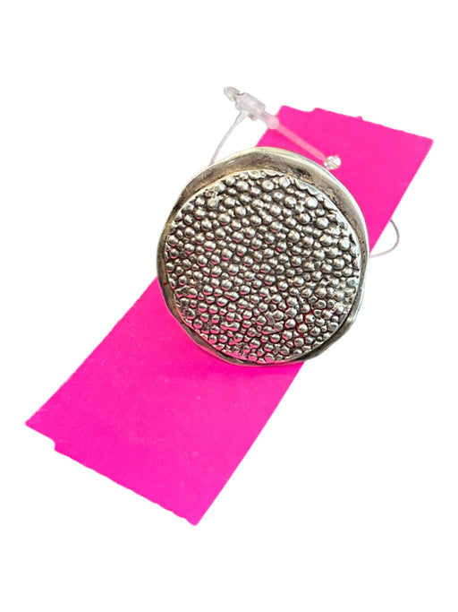 No Brand Silver Sterling Silver Ring Textured Circle Jewelry Silver