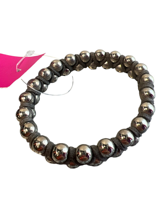 No Brand Grey Metal Cuff Ball Detail Silver accent Bracelet Grey