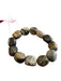 No Brand Black Glass Stretch Beaded Bracelet Abstract Pattern Jewelry Black