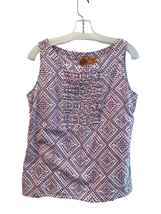Tory Burch Size 10 Pink No Fabric Tag Sleeveless Abstract Print Scoop Neck Top Pink / 10