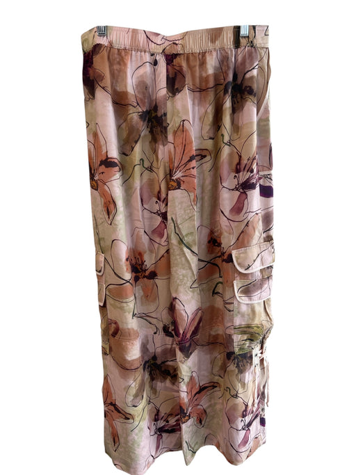 Anthropologie Size 16 Multi Viscose Elastic Waist Floral Print Zip Fly Pants Multi / 16