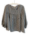 Max Studio Size L Black & White Polyester Long Balloon Sleeve Scoop Neck Top Black & White / L