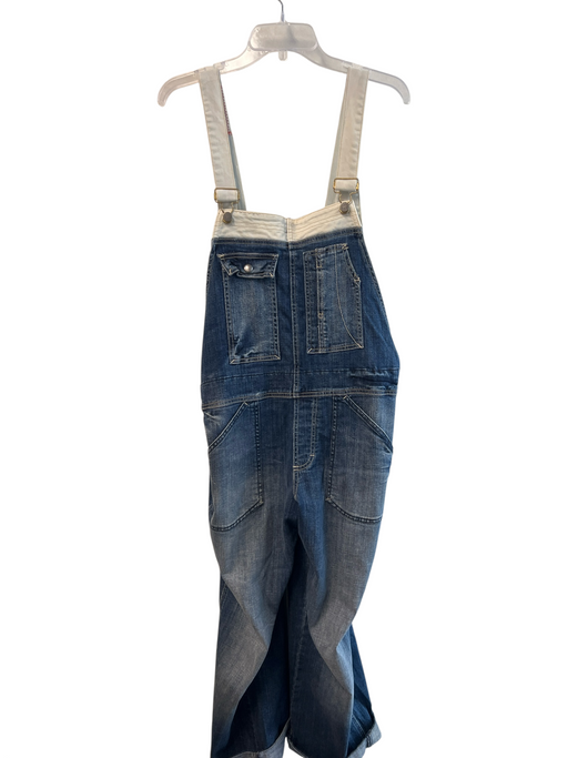 Holding Horses Size Est L Medium Wash Cotton Chest Pockets Embroidery Overalls Medium Wash / Est L