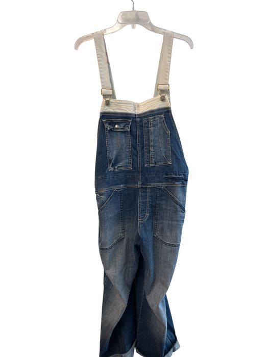 Holding Horses Size Est L Medium Wash Cotton Chest Pockets Embroidery Overalls Medium Wash / Est L