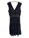 Max Studio Size M Black Cotton Blend stretch lace Illusion Overlay Dress Black / M