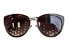 Jessica Simpson Tortoiseshell Gold Hardware Cat Eye Logo Gold Trim Sunglasses Tortoiseshell