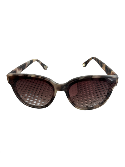 Lele Sadoughi tortoise Marble Oversize Brown Gradient gold accent Sunglasses tortoise