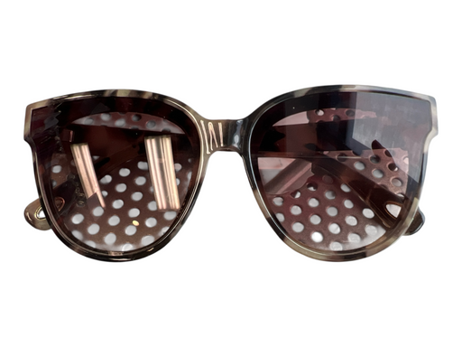 Lele Sadoughi tortoise Marble Oversize Brown Gradient gold accent Sunglasses tortoise
