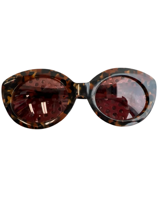 Prive Tortoiseshell Reclyed Nylon Blend Oval Red Lens Sunglasses Tortoiseshell