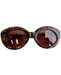 Prive Tortoiseshell Reclyed Nylon Blend Oval Red Lens Sunglasses Tortoiseshell