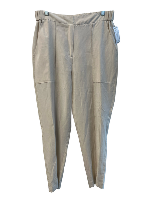 Kobi Halperin Size L Khaki Tencel & Linen Flat Front Piping Pockets Pants Khaki / L