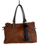 Jenrigo Brown Calf hair Genuine leather Gold Tone Hardware Zipper Purse Brown