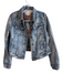White Crow Size M Blue Denim Western Serape distressed Cropped Jacket Blue / M