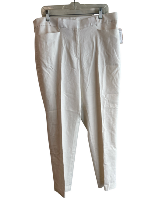 Donna Karan Size 14 White Viscose Blend Solid Front Pocket Trouser Jeans White / 14