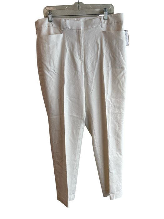 Donna Karan Size 14 White Viscose Blend Solid Front Pocket Trouser Jeans White / 14