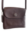 Coach Brown Leather silver tone hardware Turn Lock Cross Body Strap Bag Brown / Mini