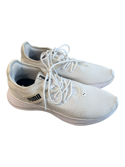 Puma Shoe Size 8.5 White Fabric Rubber Sole Lace Up Runner Shoes White / 8.5