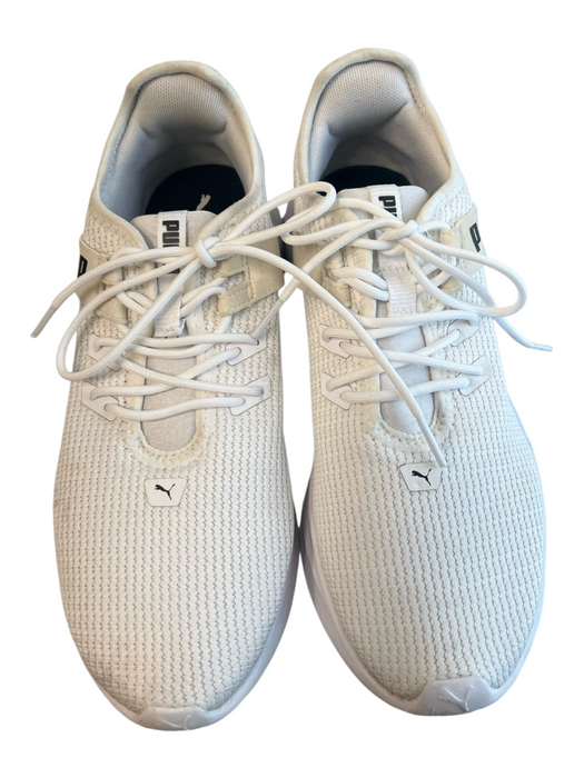 Puma Shoe Size 8.5 White Fabric Rubber Sole Lace Up Runner Shoes White / 8.5