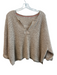 No Brand Size M Beige Polyester & Acrylic Knit V Neck Short Sleeve Sweater Beige / M
