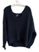 Maeve Size XL Black Cotton Blend Knit V Neck Long Sleeve Sweater Black / XL